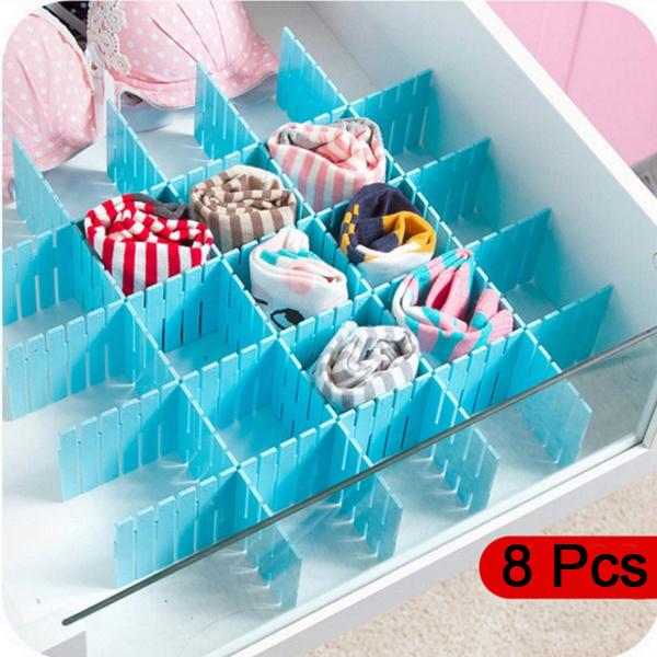 1164 Plastic Grid Drawer Divider Household Storage Strips (Pack of 8) - SkyShopy 1164 Plastic Grid Drawer Divider Household Storage Strips (Pack of 8) - SkyShopy